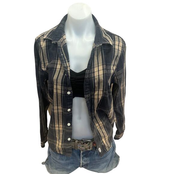 Montana State Bobcats Plaid Flannel Shirt Shacket SMALL Oversize Unique Football - Picture 4 of 6